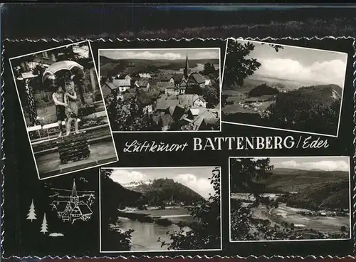 Battenberg Eder Panorama und Teilansichten Kat. Battenberg (Eder)