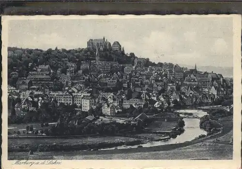 Marburg Lahn Panorama mit Schloss Kat. Marburg