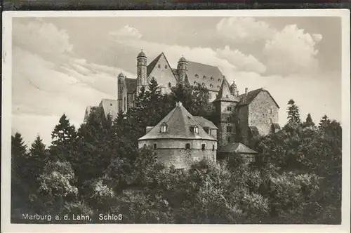 Marburg Lahn Schloss mit Hexenturm Kat. Marburg