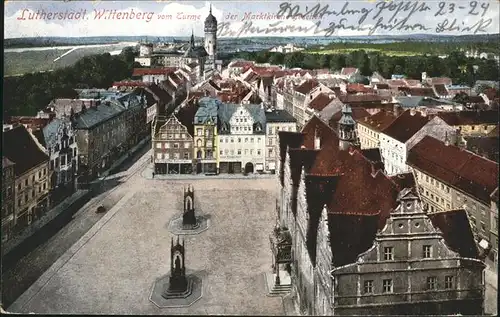 Wittenberg Lutherstadt Blick vom Turm der Marktkirche / Wittenberg /Wittenberg LKR