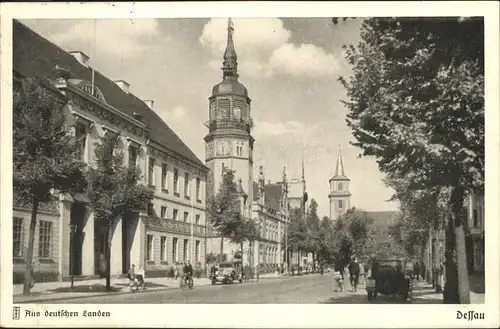 Dessau-Rosslau Kavalierstrasse mit Post und Johanniskirche / Dessau-Rosslau /Anhalt-Bitterfeld LKR