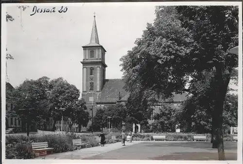 Dessau-Rosslau Horst Wessel Platz mit Johanneskirche / Dessau-Rosslau /Anhalt-Bitterfeld LKR