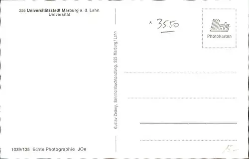 Marburg Lahn Universitaet Kat. Marburg