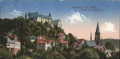 Marburg Lahn Schloss mit Umgebung Kat. Marburg