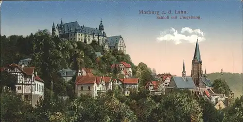 Marburg Lahn Schloss mit Umgebung Kat. Marburg