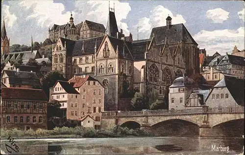 Marburg Lahn Universitaet und Schloss Kat. Marburg