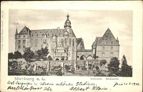 Marburg Lahn Schloss Suedseite Kat. Marburg