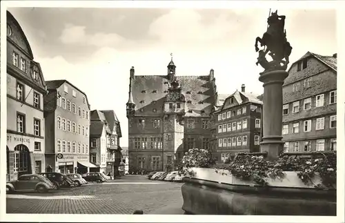 Marburg Lahn Marktplatz mit Rathaus Kat. Marburg