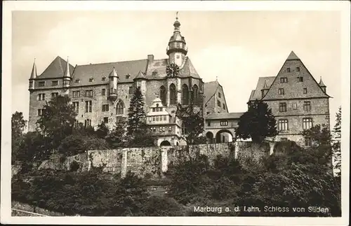 Marburg Lahn Schloss von Sueden Kat. Marburg