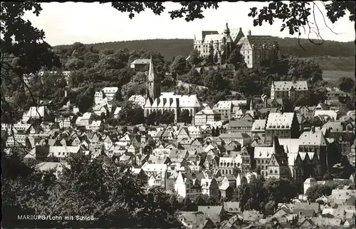 Marburg Lahn Teilansicht mit Schloss Kat. Marburg
