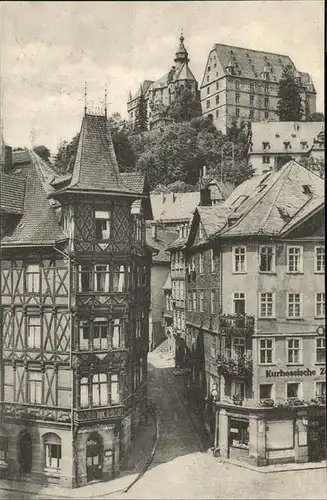 Marburg Lahn Marktplatz mit Schloss Kat. Marburg