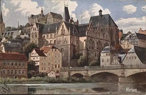 Marburg Lahn Universitaet und Schloss Kat. Marburg