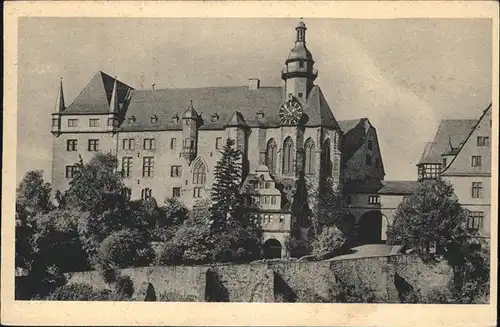 Marburg Lahn Schloss von der Suedseite Kat. Marburg