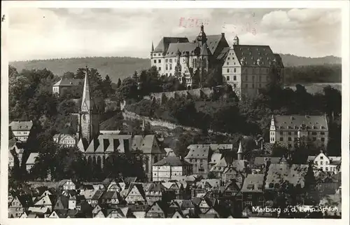 Marburg Lahn Kirche und Schloss Kat. Marburg