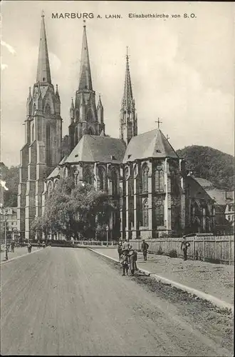 Marburg Lahn Elisabethkirche von Suedosten Kat. Marburg