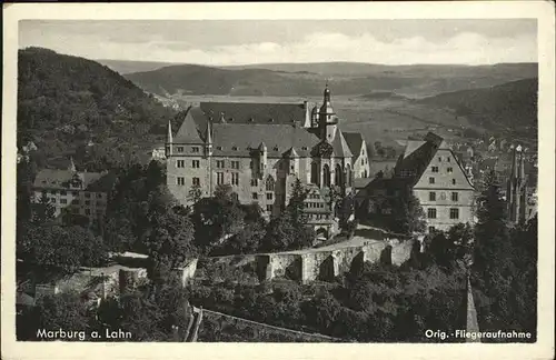 Marburg Lahn Schloss Fliegeraufnahme Kat. Marburg