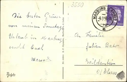 Marburg Lahn Gesamtansicht Kat. Marburg