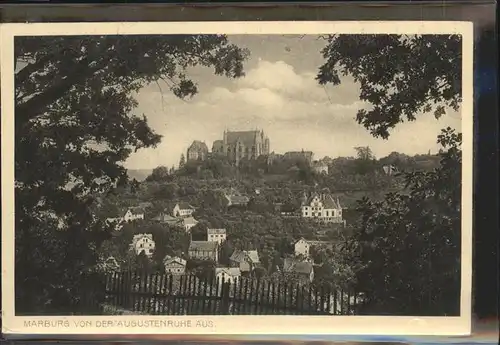 Marburg Lahn Blick von der Augustenruhe Kat. Marburg