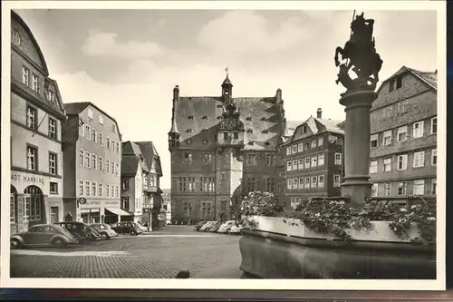 Marburg Lahn Marktplatz mit Rathaus Kat. Marburg