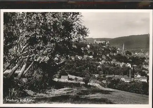 Marburg Lahn Blick auf Marburg und Schloss Kat. Marburg