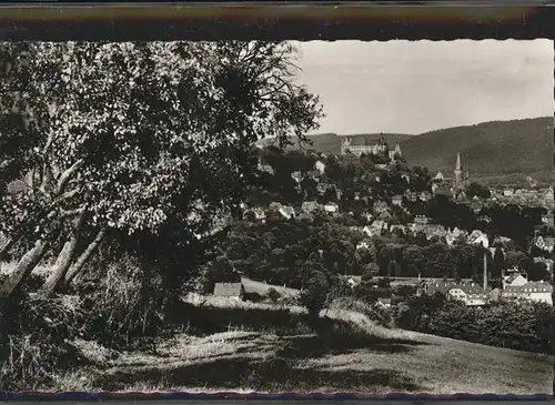 Marburg Lahn Blick auf Marburg und Schloss Kat. Marburg