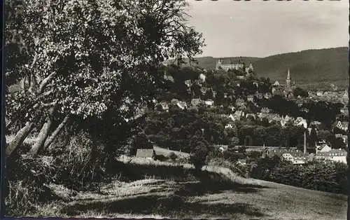 Marburg Lahn Blick auf Marburg und Schloss Kat. Marburg