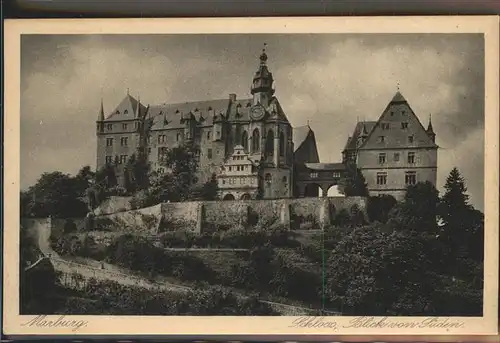 Marburg Lahn Schloss von Sueden Kat. Marburg