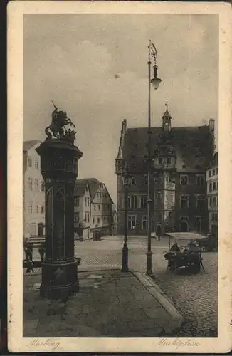 Marburg Lahn Marktplatz und Denkmal Kat. Marburg