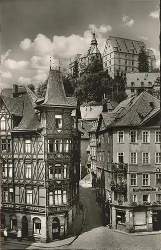 Marburg Lahn Marktplatz mit Schloss Kat. Marburg