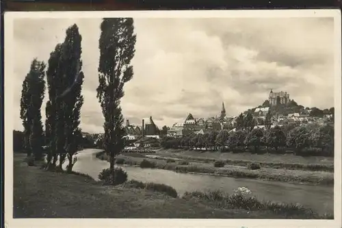 Marburg Lahn Blick vom Lahndamm Kat. Marburg