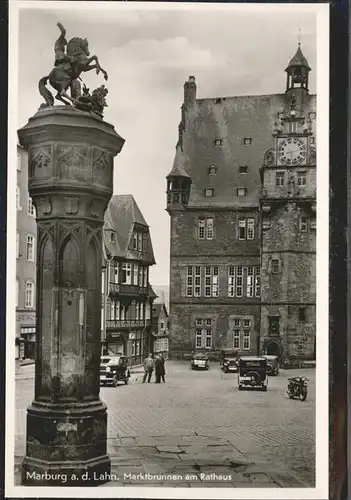 Marburg Lahn Marktbrunnen am Rathaus Kat. Marburg