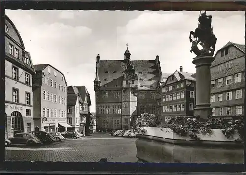 Marburg Lahn Marktplatz mit Rathaus Kat. Marburg