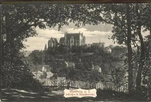 Marburg Lahn Schloss von der Augustenruhe Kat. Marburg