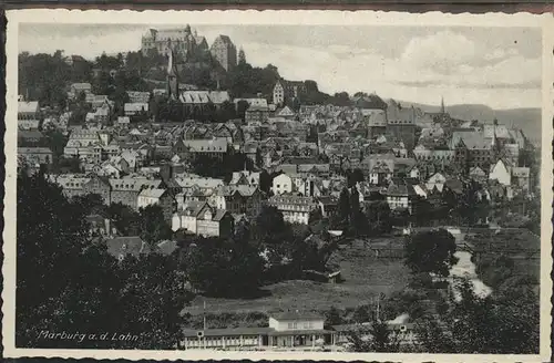 Marburg Lahn Panorama mit Schloss Kat. Marburg