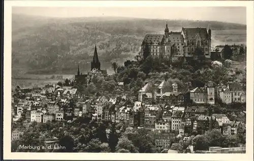 Marburg Lahn Schloss mit Kirche Kat. Marburg