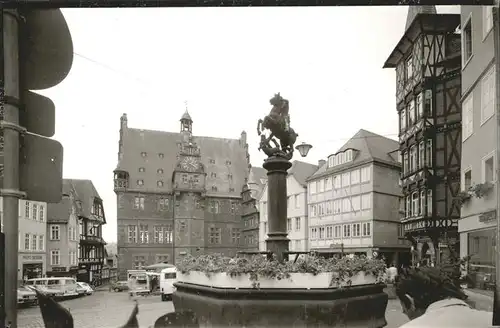 Marburg Lahn Marktplatz mit Rathaus Kat. Marburg