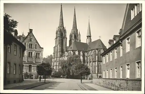 Marburg Lahn Elisabethkirche mit Ohren und Kinderklinik Kat. Marburg