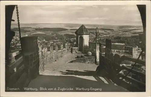 Eisenach Thueringen Wartburg Blick von der Zugbruecke Kat. Eisenach