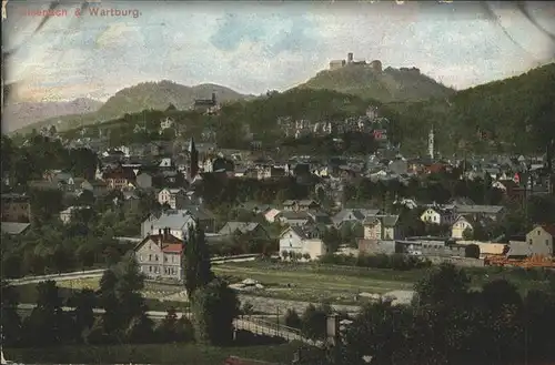 Eisenach Thueringen Panorama mit Wartburg Kat. Eisenach