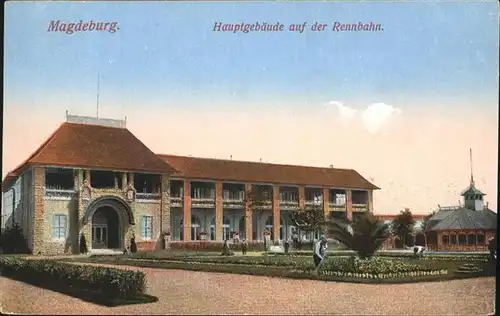 Magdeburg Sachsen Anhalt Rennbahn Hauptgebaeude Kat. Magdeburg