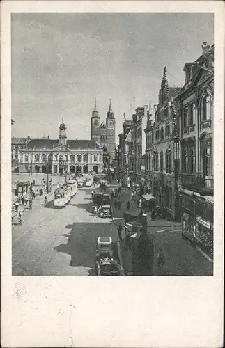 Magdeburg Sachsen Anhalt Alter Markt Strassenbahn Autos  Kat. Magdeburg