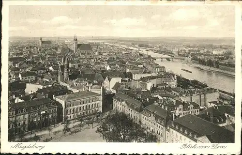 Magdeburg Sachsen Anhalt Domblick Elbe Kat. Magdeburg