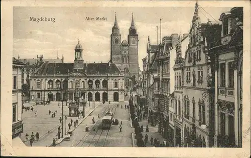 Magdeburg Sachsen Anhalt Alter Markt Strassenbahn Kat. Magdeburg