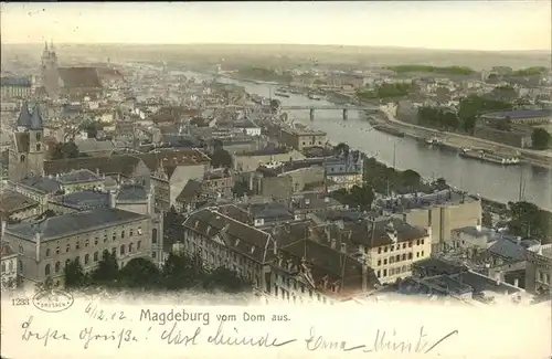 Magdeburg Sachsen Anhalt Domblick Elbe Kat. Magdeburg