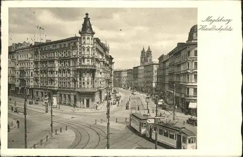 Magdeburg Sachsen Anhalt Hasselbachplatz Strassenbahn Kat. Magdeburg