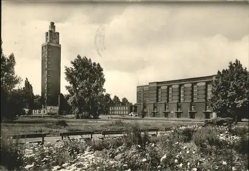 Magdeburg Sachsen Anhalt Aussichtsturm Stadthalle Kat. Magdeburg