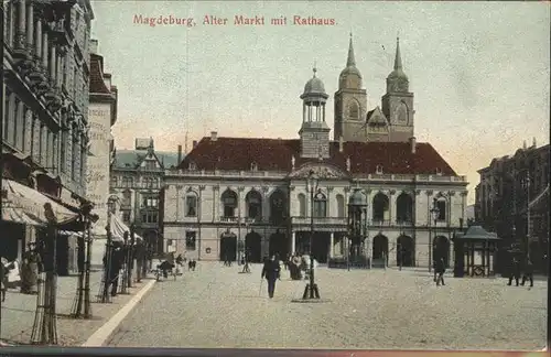 Magdeburg Sachsen Anhalt Alter Markt Rathaus Kat. Magdeburg