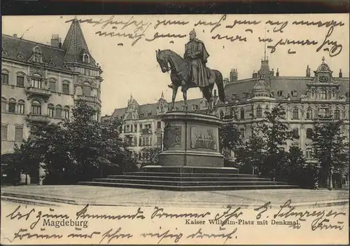 Magdeburg Sachsen Anhalt Kaiser Wilhelm Platz Denkmal Kat. Magdeburg