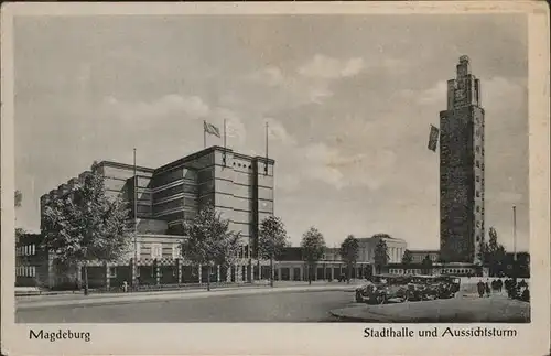 Magdeburg Sachsen Anhalt Stadthalle Aussichtsturm Kat. Magdeburg