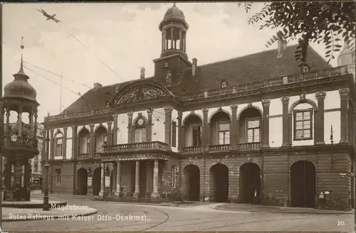 Magdeburg Sachsen Anhalt Rotes Rathaus Kaiser Otto Denkmal Kat. Magdeburg